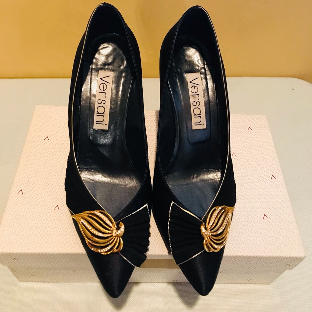 Versani evening satin black stilletos! *Price drop offer until 12/01/22